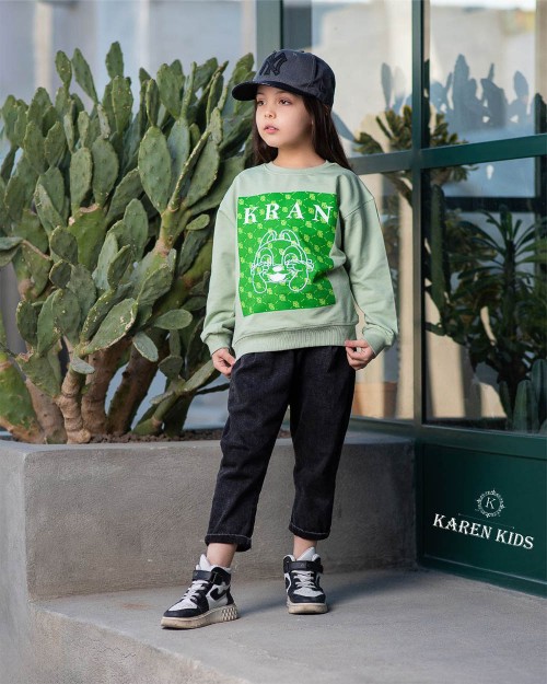  بلوز دورس دخترانه ترکیب چاپ و گلدوزی خرگوش مشخصات