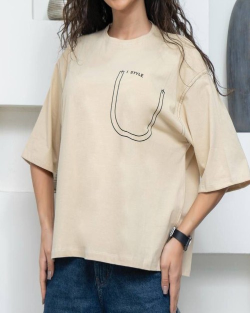  کراپ تیشرت باکسی 