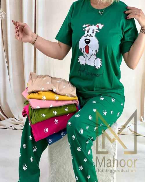  ست تیشرت شلوار نخ پنبه 