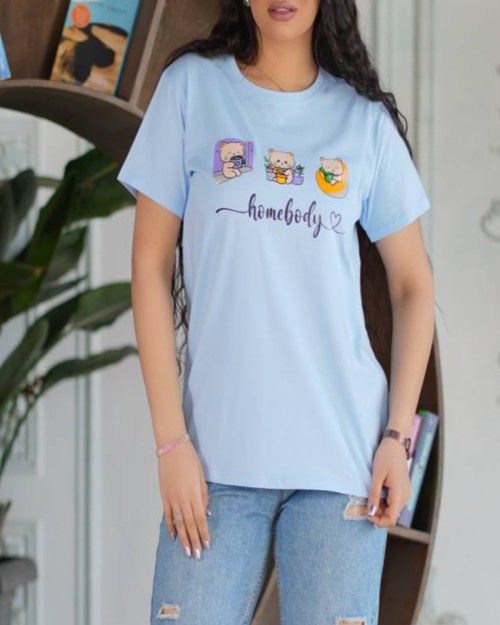  تیشرت یقه گرد قواره دار(باکسی) 