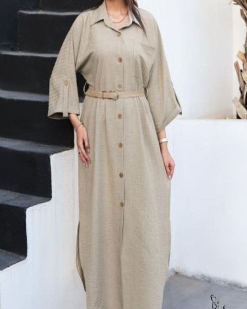  مانتو بلند مدل عاطی (کمربند کنفی) 