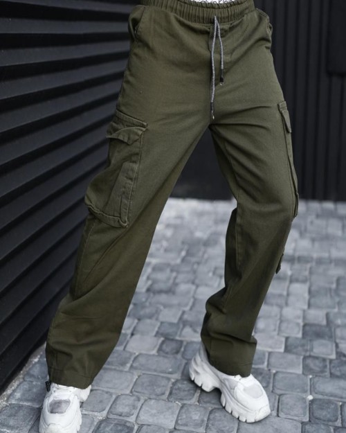  شلوار بگ 6 جیب کتان کجراه 