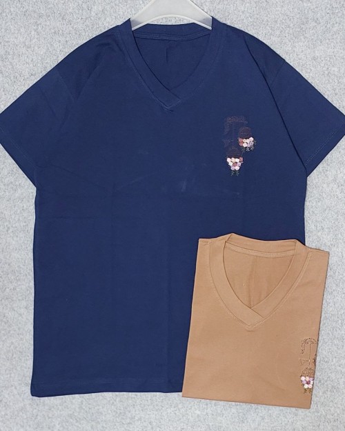  تیشرت پنبه یقه هفت 