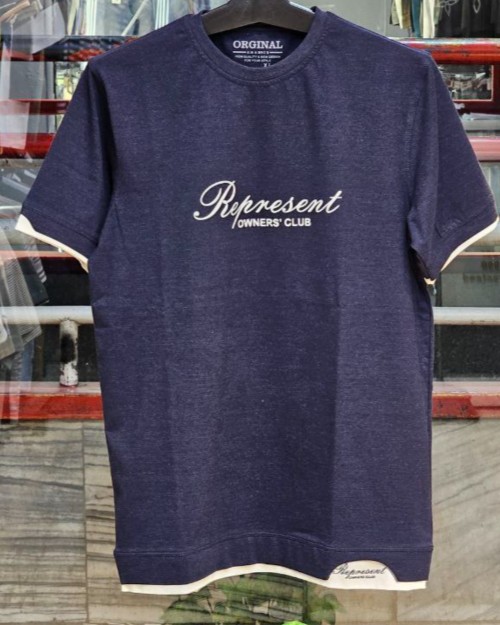  تیشرت یقه گرد پنبه افکت دار افه دمپا و مچ 