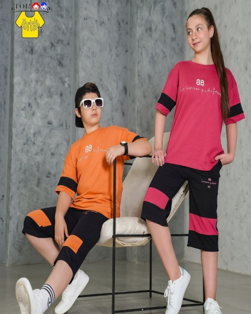  ست اسپرت تیشرت و شلوارک طرح B 